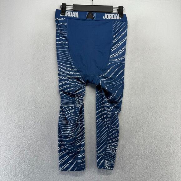 Jordan Compression Tights Men's large Blue Training Workout Training 3/4 Length - Picture 5 of 7